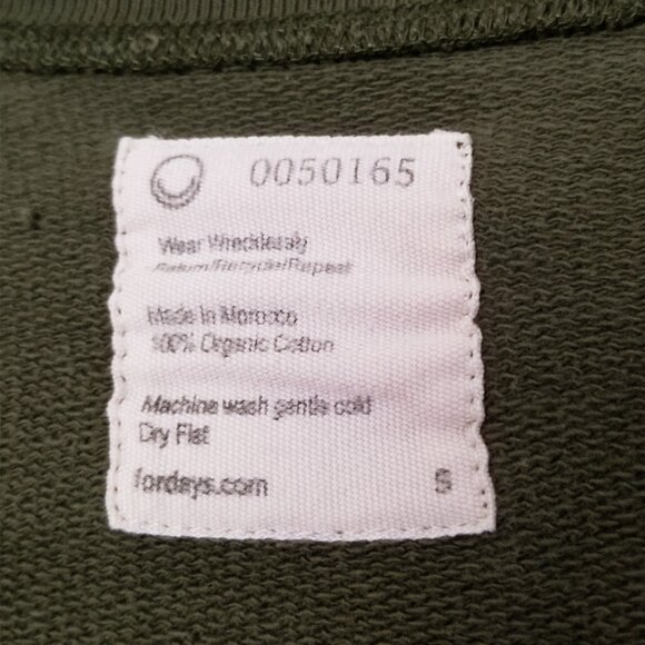 For Days Even Better Sweatshirt Crewneck 100% Organic Cotton Olive Green Size S - Picture 8 of 13